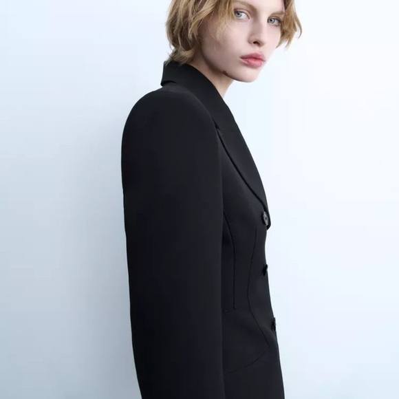 NWT ZARA DOUBLE-BREASTED BLAZER DRESS ZW COLLECTION - Picture 7 of 11